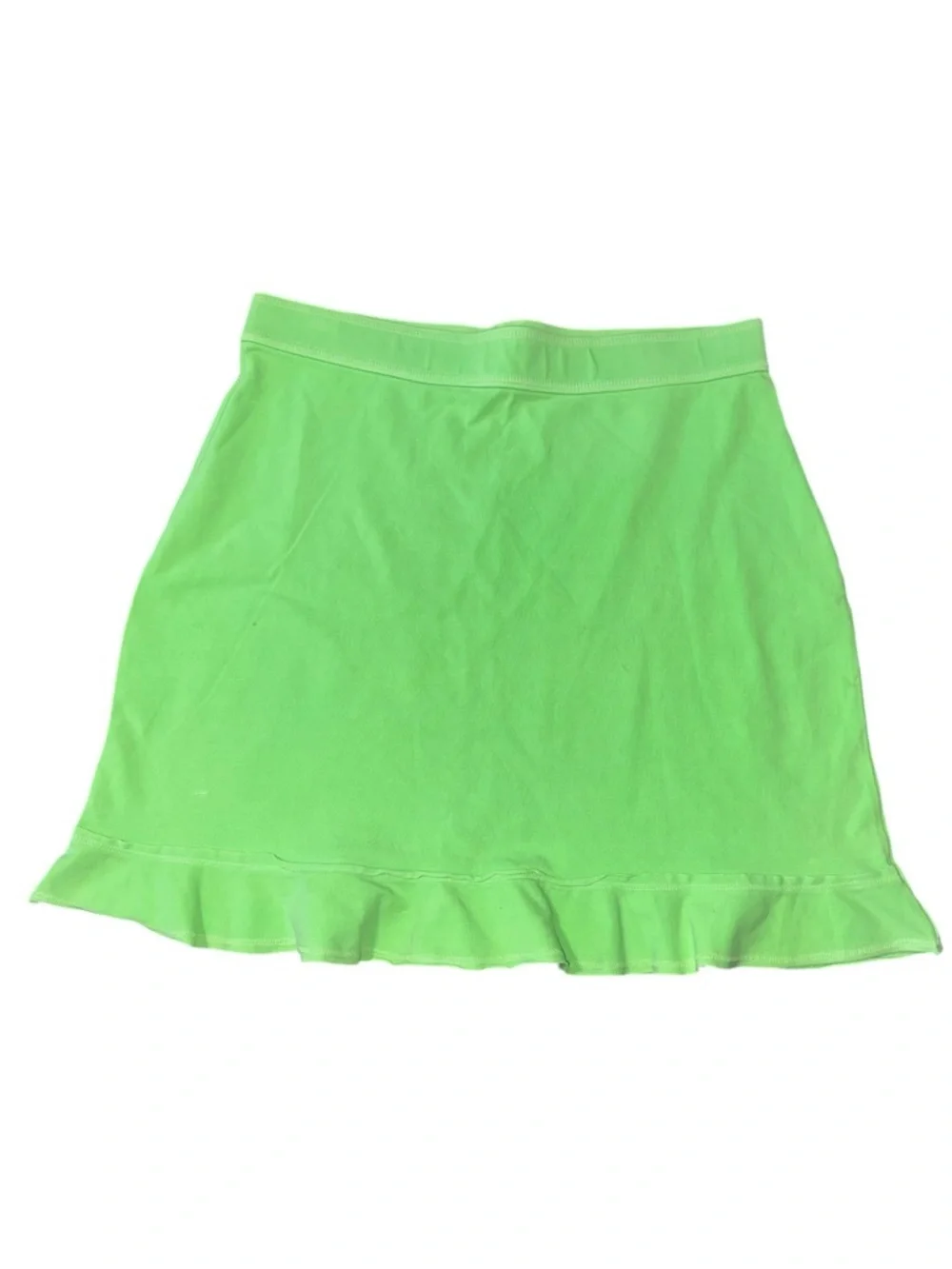 Fresh Produce Women’s Size S Lime Neon Green Cotton Blend Ruffle Hem Skirt
